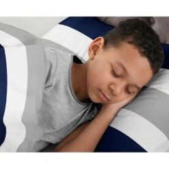 Sweet Jojo Designs Boy Full/Queen Comforter Bedding Set Stripe Blue Grey And White 3pc. 7 Sweet Jojo Designs Boy Full/Queen Comforter Bedding Set Stripe Blue Grey And White 3pc. -Bedding Discounts GUEST 2720b0c1 1dc9 4e4c a18e ec35eafd43de
