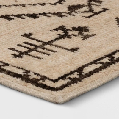 2'x3' Washable Woven Accent Rug Black/Tan - Threshold™ 2 2'x3' Washable Woven Accent Rug Black/Tan - Threshold™ - Image 2