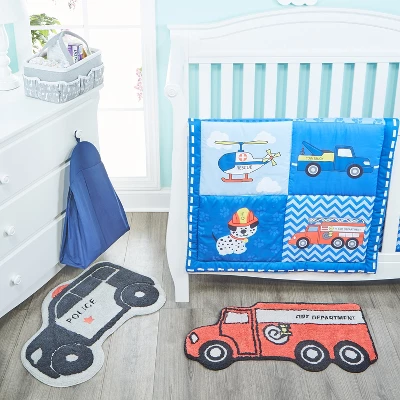 Everyday Kids Firetruck Bedroom Or Bathroom Rug - 15x30 In Hand Tufted 100% Cotton 2 Everyday Kids Firetruck Bedroom Or Bathroom Rug - 15x30 In Hand Tufted 100% Cotton - Image 2
