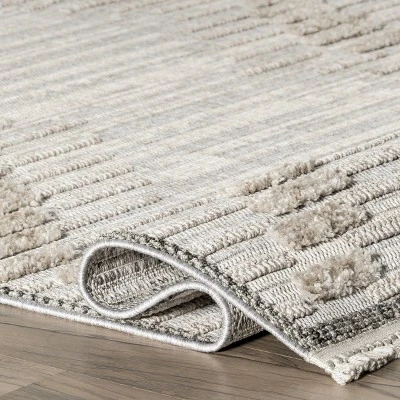 NuLOOM Amara Geometric High/Low Tasseled Area Rug 3 NuLOOM Amara Geometric High/Low Tasseled Area Rug - Image 3