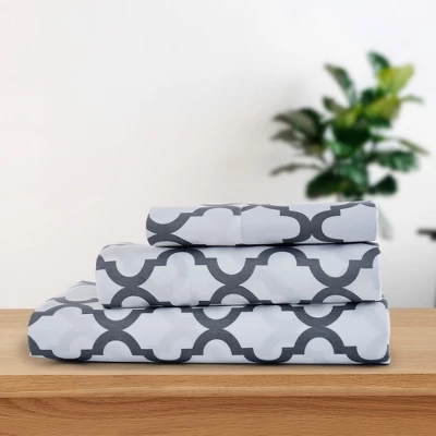 Microfiber Quatrefoil Bed Sheet Set - Lux Decor Collection 1 Microfiber Quatrefoil Bed Sheet Set - Lux Decor Collection