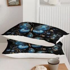 Boersma 3Pcs Butterfly Comforter Queen Size,Beautiful Blue Butterflies Bedding Set,Bohobian Gemstones Bedding Set,1 Comforter 2 Pillowcases,Black 11 Boersma 3Pcs Butterfly Comforter Queen Size,Beautiful Blue Butterflies Bedding Set,Bohobian Gemstones Bedding Set,1 Comforter 2 Pillowcases,Black -Bedding Discounts GUEST 2b49480f 32b8 46f5 bee1 401926be44c1