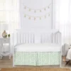 Sweet Jojo Designs Girl Baby Crib Bed Skirt Sunflower Green And White