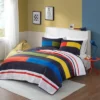 3Pcs Coverlet Mini Set Kids Cotton Striped Quilt With Cotton Filling
