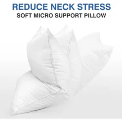 Zibroges Feather Bed Pillow Queen Size - Hotel Down Pillows For Sleeping, Soft 600 Thread Count Cotton Cover, Fluffy Support Surround Fill Polyester -Bedding Discounts GUEST 2dd2d198 e412 477e 8113 d652a595bd59