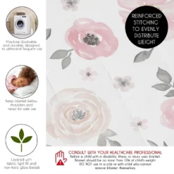 Sweet Jojo Designs Girl Toddler Weighted Blanket 5lbs. For Kids Watercolor Floral Pink And Grey -Bedding Discounts GUEST 2dff762c 4ee0 4ef2 883b be08c700ec25