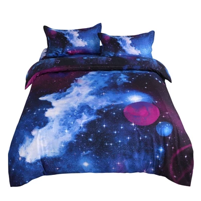 Unique Bargains 100% Polyester All-Season 3D Printed Galaxies Duvet Cover Sets 4 Pcs 6 Unique Bargains 100% Polyester All-Season 3D Printed Galaxies Duvet Cover Sets 4 Pcs - Image 6