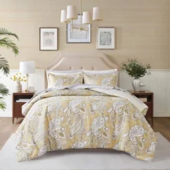 Madison Park Sandra Paisley Print With Sheets Comforter Bedding Set Wheat -Bedding Discounts GUEST 2e7155a5 5791 4aea 85a1 cb32f37beda3