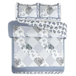Legacy Decor 3 PCS Quilt Bedspread Coverlet Floral Patchwork Design Microfiber -Bedding Discounts GUEST 2ebcfb5a 00e6 4131 8b02 8db92126bb6d