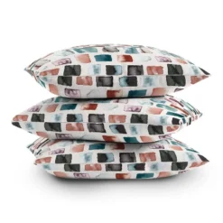 16"x16" Ninola Design Mineral Color Block Rustic Square Throw Pillow Blue - Deny Designs -Bedding Discounts GUEST 30c63327 5ca8 4ee2 9046 2cce81459ad4