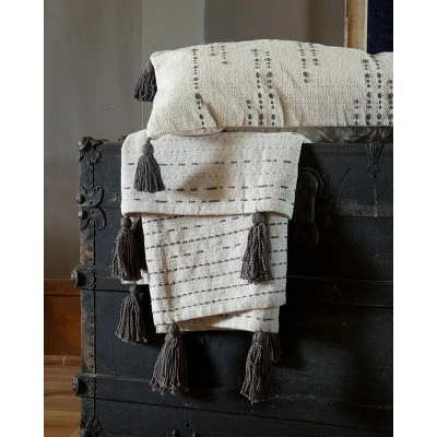 Oversized 14x36" Hand Woven Decorative Cotton Lumbar Throw Pillow With Hand Tied Tassels - Foreside Home & Garden 3 Oversized 14x36" Hand Woven Decorative Cotton Lumbar Throw Pillow With Hand Tied Tassels - Foreside Home & Garden - Image 3