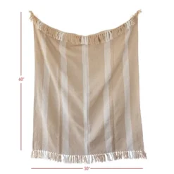Striped Outdoor Throw Blanket Tan Polyester By Foreside Home & Garden -Bedding Discounts GUEST 3302dfbd 2125 44bf a9d4 3eb1440eda6e
