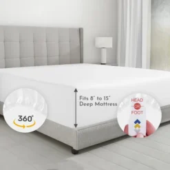 Best Seller 7 Luxury Fitted Sheet Only, 600 Thread Count - 100% Cotton Sateen, Deep Pocket, Soft, Cool & Durable By California Design Den