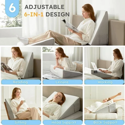 Dronery 8"Bed Wedge Triangle Pillow With Soft Memory Foam And Washable Cover,For Acid Reflux,Heartburn,Back Pain Relief,Snoring,Sleep Apnea And Gerd 4 Dronery 8"Bed Wedge Triangle Pillow With Soft Memory Foam And Washable Cover,For Acid Reflux,Heartburn,Back Pain Relief,Snoring,Sleep Apnea And Gerd - Image 4