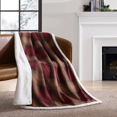 50"x70" Oversized Nordic Plaid Throw Blanket Raisin - Eddie Bauer: Cozy Fleece, Machine Washable 7 50"x70" Oversized Nordic Plaid Throw Blanket Raisin - Eddie Bauer: Cozy Fleece, Machine Washable - Image 7