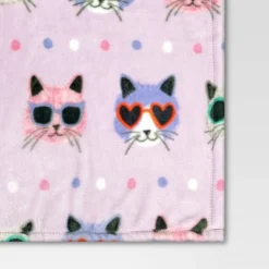 Novelty Recycled Printed Cats Glasses Plush Throw Blanket -Bedding Discounts GUEST 3642383e 7fbb 4c54 97b0 7b86a0477541