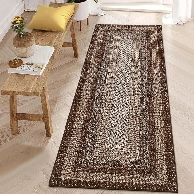 Non-Slip Kitchen Runner Rug, Washable Boho Vintage Rug With Rubber Backing For Hallway, Entryway, Laundry Room 4 Non-Slip Kitchen Runner Rug, Washable Boho Vintage Rug With Rubber Backing For Hallway, Entryway, Laundry Room - Image 4