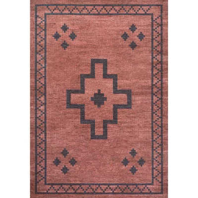 Korsa Geometric Medallion Machine-Washable Area Rug - JONATHAN Y 1 Korsa Geometric Medallion Machine-Washable Area Rug - JONATHAN Y