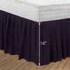 1 Piece Polyester Ruffled Durable Solid Bed Skirt With 16" Drop - PiccoCasa