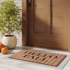 1'10"x2'11" 'Hello' Fall Coir Doormat