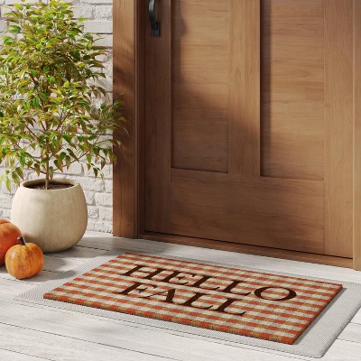 1'10"x2'11" 'Hello' Fall Coir Doormat 1 1'10"x2'11" 'Hello' Fall Coir Doormat