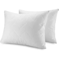Waterguard Quilted Waterprof Cotton Top Pillow Protector Set Of 2 White