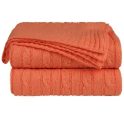 PiccoCasa Soft 100% Cotton Knitted Lightweight Cable Bed Home Decorative Blanket -Bedding Discounts GUEST 3c344f47 bd2d 42cc 9b52 9b0672621b51