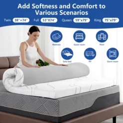 Dyonery 4"Extra Firm/FirmMattress With Silk Cover,Cooling Egg Crate Gel+Bamboo High-Density Memory Foam,Comfy Mattress Topper For Pain Relief -Bedding Discounts GUEST 3c8d918f 5ff9 4730 9dc4 39d4af4127d5