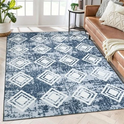 Area Rug Moroccan Soft Rug Modern Geometric Rug For Bedroom Living Room Kitchen Dining Room Rugs 2 Area Rug Moroccan Soft Rug Modern Geometric Rug For Bedroom Living Room Kitchen Dining Room Rugs - Image 2