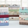 Pointehaven Heavy Weight 100% Cotton Printed Or Solid 170 GSM Flannel Sheet Set