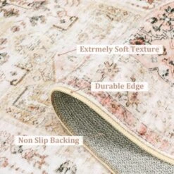 8x10 Rugs Non-Slip ¨C Vintage Distressed Area Rug Ultra-Soft Low Pile Carpet | Machine Washable Light Brown Rug With TPR Backing -Bedding Discounts GUEST 3db006e3 6514 4fc2 97bb 4cb3e435a3d4