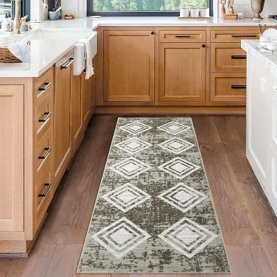 Washable Runner Rug - Non-Slip Hallway & Kitchen Rug - Modern Farmhouse Entryway Runner - Low Pile Bedroom Rug 2 Washable Runner Rug - Non-Slip Hallway & Kitchen Rug - Modern Farmhouse Entryway Runner - Low Pile Bedroom Rug - Image 2