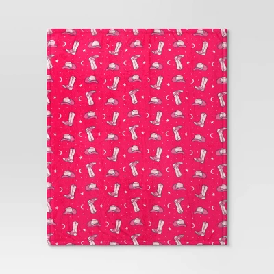 Novelty Recycled Printed Plush Throw Cowboy Boots 2 Novelty Recycled Printed Plush Throw Cowboy Boots - Image 2