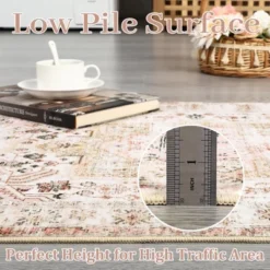 8x10 Rugs Non-Slip ¨C Vintage Distressed Area Rug Ultra-Soft Low Pile Carpet | Machine Washable Light Brown Rug With TPR Backing -Bedding Discounts GUEST 3e512d1d c602 4ab7 8d95 830c7e7aeeeb