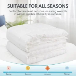 FAPO Down Feather Comforter King Size - High Fill Power All Season Duvet Insert, Luxurious Hotel Medium Warmth Bedding Comforter (106x90inch)