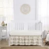 Sweet Jojo Designs Boy Or Girl Gender Neutral Unisex 3 Tiered Ruffle Crib Bed Skirt Boho Fringe Linen Taupe And White