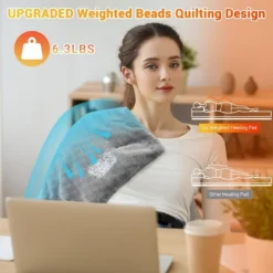 Massaging Weighted Heating Pads For Back, Electric Heating Pad With Massaging Vibrations, Auto Shut Off, 12 Settings- 3 Heat, 9 Massage, 20" X 24"