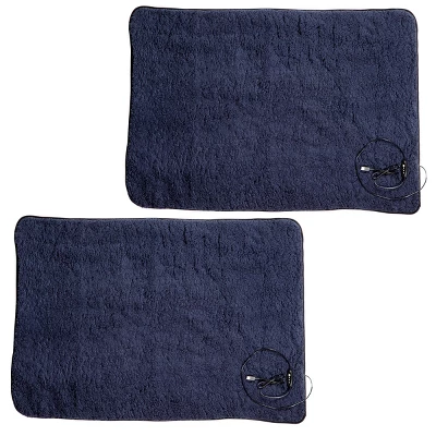 Heated Blanket 2-Pack - USB-Powered Fleece Throw Blankets For Travel, Home, Office, Or Camping - Winter Car Accessories By Stalwart (Navy Blue) 4 Heated Blanket 2-Pack - USB-Powered Fleece Throw Blankets For Travel, Home, Office, Or Camping - Winter Car Accessories By Stalwart (Navy Blue) - Image 4