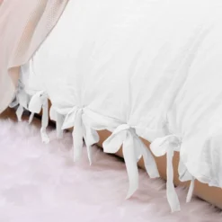 PiccoCasa Washed Cotton Solid With Bowknot Closure Design Duvet Cover Sets 3 Pcs With 2 Pillowcases Queen White -Bedding Discounts GUEST 414f5b54 da18 4613 ae1b 6290b8384afc