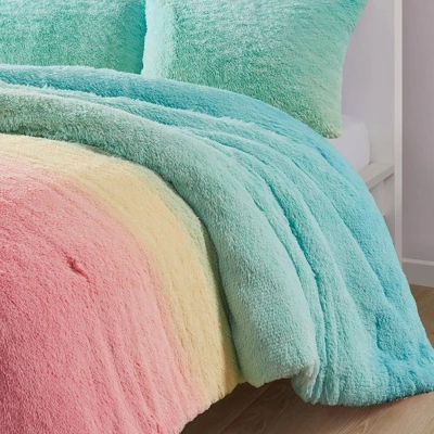 Mi Zone Twin/Twin XL Evie Ombre Shaggy Faux Fur Comforter Set Aqua: Twin Size Bedding For Teen Girls, Hypoallergenic 3 Mi Zone Twin/Twin XL Evie Ombre Shaggy Faux Fur Comforter Set Aqua: Twin Size Bedding For Teen Girls, Hypoallergenic - Image 3