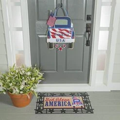 Evergreen Indoor Outdoor Patriotic 4th Of July Bundle Set Of 4 - Door Hanger Door Decor Truck Sassafras Doormat Frame And Sassafras Insert -Bedding Discounts GUEST 4240b57d 3722 4a01 bda8 72993d5b4360