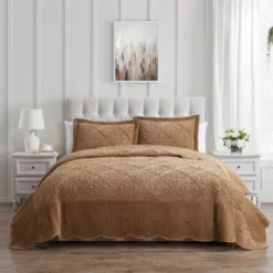 VCNY 3pc Westland Quilted Plush Bedspread Set Dark Brown 9 VCNY 3pc Westland Quilted Plush Bedspread Set Dark Brown -Bedding Discounts GUEST 452141f9 05d6 45ae 9f87 9b152ad3e99e