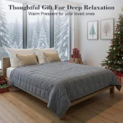 Gkyet Weighted Blanket(78" X 85",25lbs) Twin Size Soft Cooling Heavy Blanket Breathable With Glass Bead Perfect For 220-280 Lbs,Machine Washable Grey -Bedding Discounts GUEST 45963df4 2f42 46f9 9249 b77c6c093659