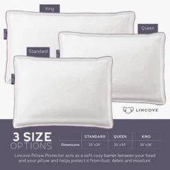 Lincove Cotton Sateen Pillow Protector - Zippered Cover For Pillows - 500 Thread Count Luxury - Dust Protection, Easy-Care -Bedding Discounts GUEST 465e3283 abad 49f0 90a4 3742491f15fb
