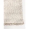 Ivory & Taupe Cotton Waffle Weave Bed Blanket - Anaya