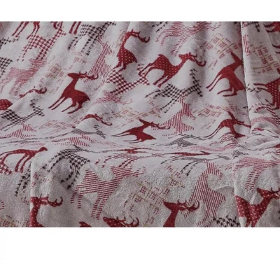 Kate Aurora Gray Cozy Christmas Plaid Reindeer Ultra Soft & Plush Accent Throw Blanket - 50 In. X 60 In. 2 Kate Aurora Gray Cozy Christmas Plaid Reindeer Ultra Soft & Plush Accent Throw Blanket - 50 In. X 60 In. - Image 2