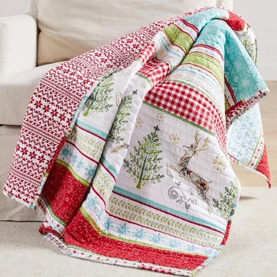 Comet & Cupid Holiday Quilted Throw Green - Merry & Bright 1 Comet & Cupid Holiday Quilted Throw Green - Merry & Bright