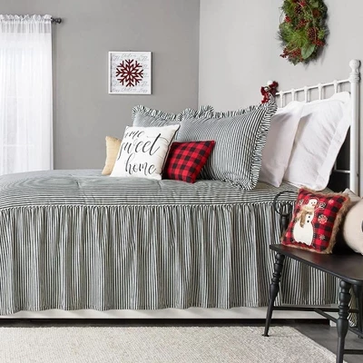 The Lakeside Collection Ticking Stripe Skirted Bedspread Ensemble - Full Bedspread 5 The Lakeside Collection Ticking Stripe Skirted Bedspread Ensemble - Full Bedspread - Image 5