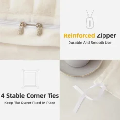 Evo Bytes 3 Pieces Fluffy Striped Duvet Cover Set Super Soft Faux Fur Winter Warm Fuzzy Fleece Bedding Set-King Duvet Cover + 2 King Pillowcases-Beige -Bedding Discounts GUEST 4c97a0d9 4c46 424e ac7d e85ed23440ce