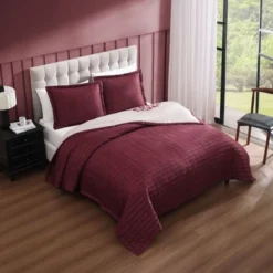 Bebejan Rosewood Harmony 100% Cotton 3-Piece Reversible Quilted Coverlet Set -Bedding Discounts GUEST 4e485837 f215 4bb7 abd2 7c94e8829041
